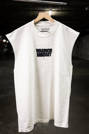 "Win the War Within" Sleeveless Muscle Tee - White