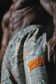 WARRIOR MINDSET™ CAMO SWEATPANTS — ORANGE EMBROIDERY EDITION