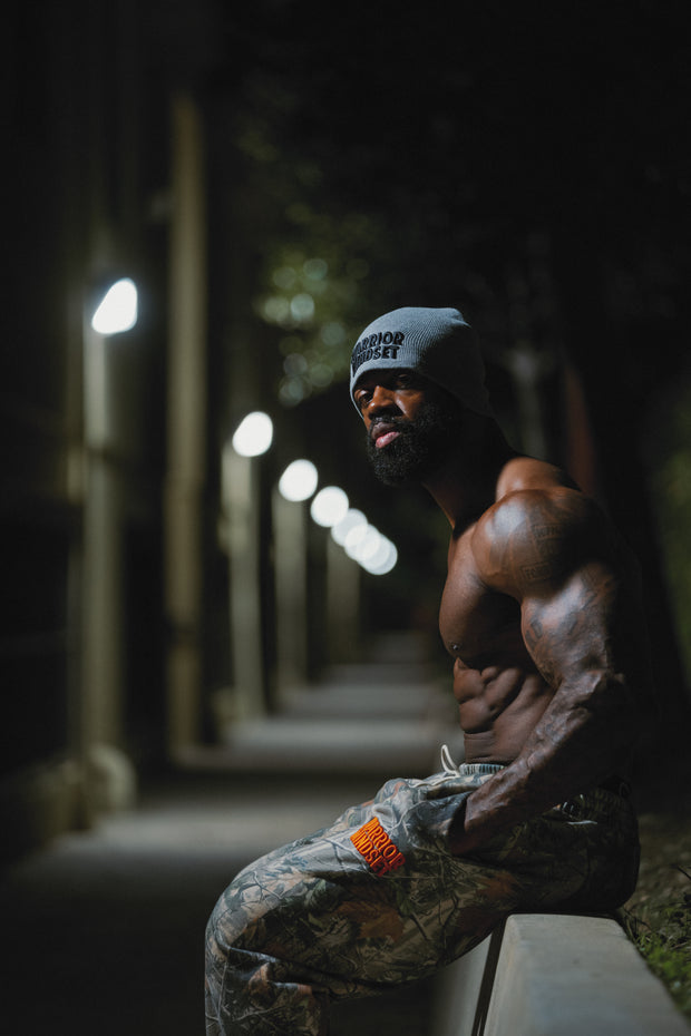 WARRIOR MINDSET™ CAMO SWEATPANTS — ORANGE EMBROIDERY EDITION