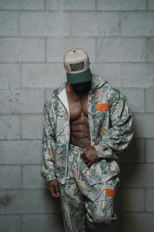 WARRIOR MINDSET™ CAMO ZIP HOODIE — ORANGE EMBROIDERY EDITION