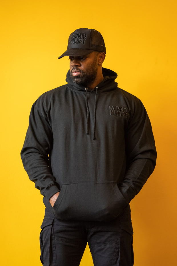 Black on Black Embroidered Hoodie